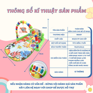[ẢNH THẬT  VIDEO] Thảm đàn 9BABY Piano nằm chơi nhạc hình thú ngộ ...