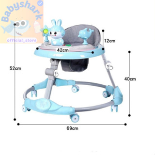 Xe tròn tập đi đa năng gấp gọn, thiết kế thông minh, kiêm bàn ăn, ...