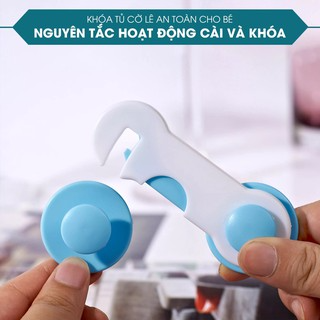 Khóa Chốt Cài Tủ Lạnh, Tủ Đồ, Ngăn Kéo Chống Kẹp Tay An Toàn Cho B...