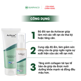 [Combo 2] Kem Rạn  Serum Rạn ACTISCAR Ngăn Ngừa và Làm Mờ Rạn Đỏ, ...