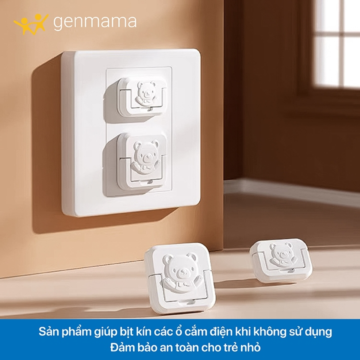 Bịt ổ điện an toàn cho bé nhựa ABS cao cấp có quai tháo mở, đảm bả...