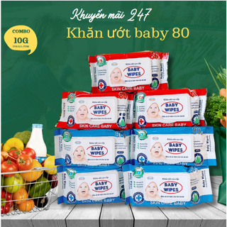 Gói 80 KHĂN GIẤY ƯỚT BABY WIPES- khăn ướt cho bé...