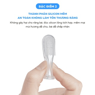 Bàn chải xỏ ngón silicon cho bé từ 1 tuổi thương hiệu Midkid, tưa ...