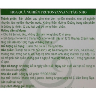 Hoa quả Nghiền Fruto Nga cho bé từ 4 tháng tuổi gói 90 date 2024, ...