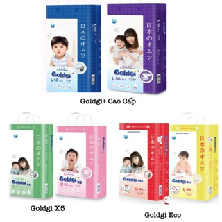 [2b tặng 1 giấy ướt 40 tờ] Bỉm dán/quần Goldgi size Nb92/S84/M66/M...