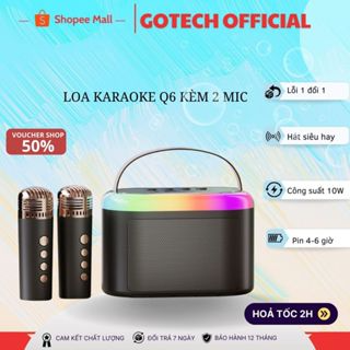 Loa Bluetooth karaoke kèm 2 mic không dây Q6, Loa Karaoke mini có ...