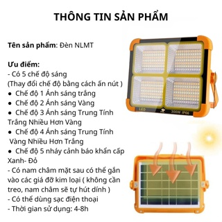 Đèn Năng Lượng Mặt Trời Đa Năng Cầm Tay 300W, Đèn LED Tích Điện Cầ... Đèn Năng Lượng Mặt Trời Đa Năng Cầm Tay 300W, Đèn LED Tích Điện Cầ...