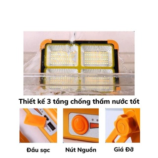 Đèn Năng Lượng Mặt Trời Đa Năng Cầm Tay 300W, Đèn LED Tích Điện Cầ...