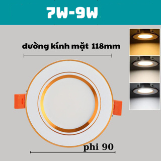 Đen âm trân 7W 9W 3 chê đô (NGUỒN LIỀN) led âm trần, đèn mắt trâu ...
