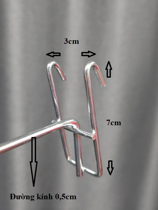 Móc treo siêu thị loại phi 5ly to dày treo khoẻ phụ kiện điện thoạ...