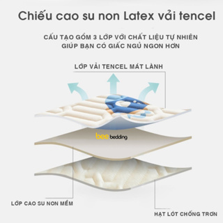 Chiếu điều hòa cao su non tencel latex Bee Bedding, chiếu nệm mủ c...