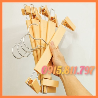 Móc treo quần áo - kẹp nhựa siêu bền màu vàng nhạt,kích thước 30 c...