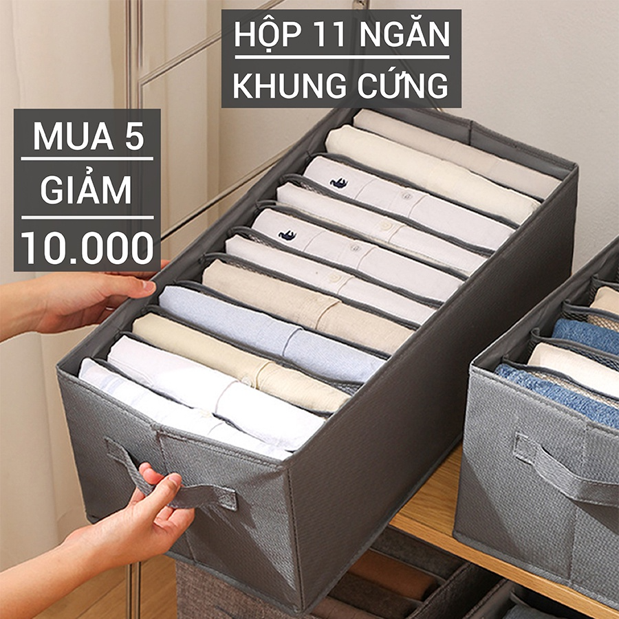 Hộp vải đựng quần áo chia ngăn Khung Cứng Living C, túi đựng quần ...