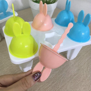 Khuôn làm kem 6 que hình tai thỏ, hình tròn nhựa Việt Nhật nhiều m...