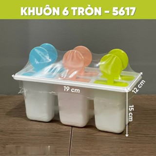 Khuôn làm kem 6 que hình tai thỏ, hình tròn nhựa Việt Nhật nhiều m...