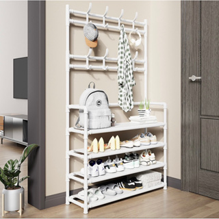 kệ giầy đa năng - kệ giầy kèm móc treo tiện ích 4 tầng - mẫu mới s...