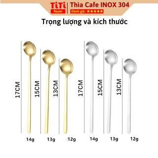 Thìa inox pha cà phê mạ vàng cao cấp sang chảnh Muỗng pha trà dễ t...