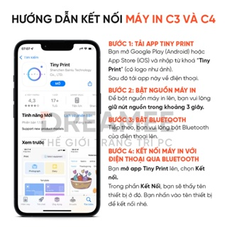Máy In Nhiệt Mini Bluetooth cầm tay, Máy in Hoá đơn, Tài liệu, Pha...