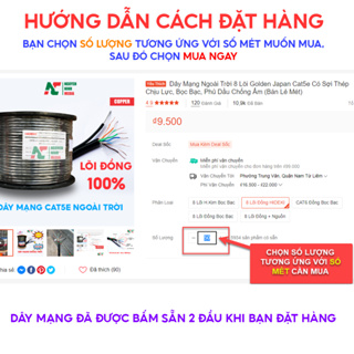 Dây Mạng Ngoài Trời 8 Lõi Golden Japan Cat5e Có Sợi Thép Chịu Lực,...