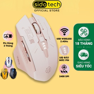 Chuột không dây silent cute SIDOTECH F8 wireless gaming sạc pin má...