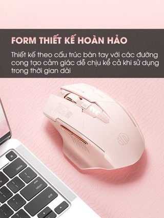Chuột không dây silent cute SIDOTECH F8 wireless gaming sạc pin má...