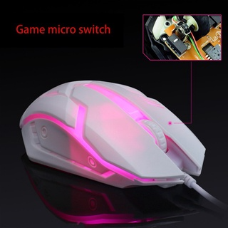 Chuột Gaming White Siêu Bền-Chuột Chơi Game Có Dây 1200 Dpi Kem Đè...