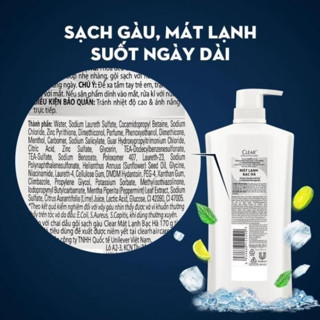 Dầu Gội Sạch Gàu Nuôi Dưỡng Da Đầu Clear Mát Lạnh Bạc Hà 440gr...