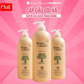 Cặp Dầu Gội Xả Biotin Collagen Trắng 800ML Giảm Rụng Tóc Phục Hồi ...