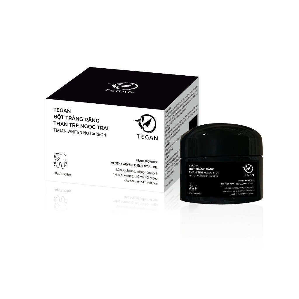 Bột trắng răng Than Tre Ngọc Trai TEGAN 30G thành phần than tre ho...