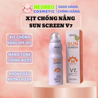 Xịt chống nắng Sun Screen V7 200ML nâng tone trắng da chống nước k...