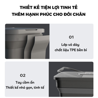 Bồn ngâm chân massage CHIGO gấp gọn, Máy massage ngâm chân hồng ng...
