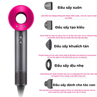Máy sấy tóc 2 chiều nóng lạnh công suất lớn 1600W nhanh khô tóc, 3...