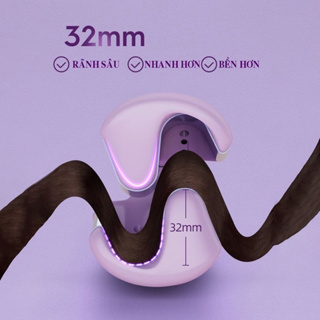 Máy Uốn Tóc Xoăn Sóng Nước 4 Mức Chỉnh Nhiệt, Máy Làm Tóc Xoăn Gợn...