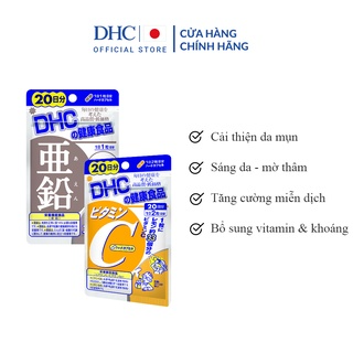 Combo Viên uống DHC ngừa mụn - mờ thâm 20 ngày (Vitamin C 40 viên ...