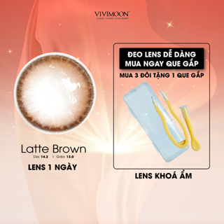 Lens cận 1 ngày màu nâu tự nhiên VIVIMOON khóa ẩm Latte Brown giá ...