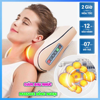 Gối Massage cổ vai gáy  giá sỉ hồng ngoại 20 bi cao cấp thế hệ mới...