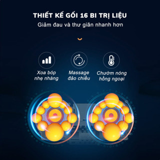 Gối Massage cổ vai gáy  giá sỉ hồng ngoại 20 bi cao cấp thế hệ mới...