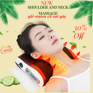 Gối Massage cổ vai gáy  giá sỉ hồng ngoại 20 bi cao cấp thế hệ mới...