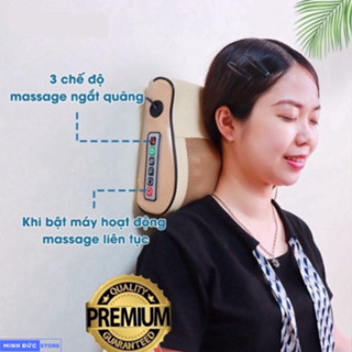 Gối massage cổ vai gáy, máy massage hong ngoai 20 bi cao cấp hỗ tr...