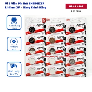 Vỉ 5 Viên Pin CR2032 / CR2025 / CR2016 ENERGIZER Lithium 3V Hàng c...