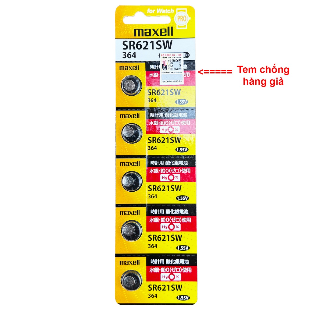 Pin Maxell 364 SR621SW dành cho đồng hồ dùng pin 364 / SR621SW / L...