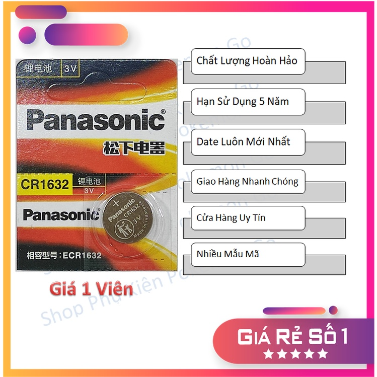 1 Viên Pin cuc ao Panasonic Cr1632 / Cr1620 / Cr1220 / Cr1616 / Cr...