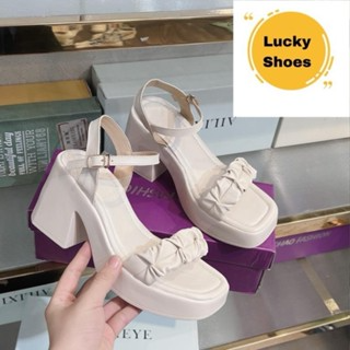 Sandan nữ quai nhún quai mềm cao 7cm 2 màu...