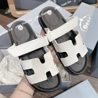 Dép H Trắng Quai Dán Chữ H Mới DA MỀM Đế Nhẹ Siêu Hot,Dép nữ Aichi...