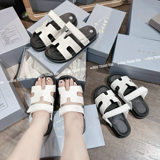 Dép H Trắng Quai Dán Chữ H Mới DA MỀM Đế Nhẹ Siêu Hot,Dép nữ Aichi...