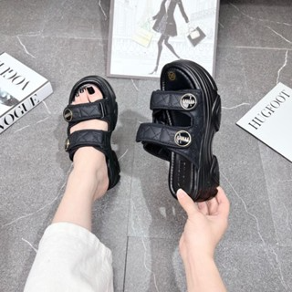 Dép nữ quai ngang MiuMIiiu đế bánh mì cao 5cm siêu nhẹ êm chân...