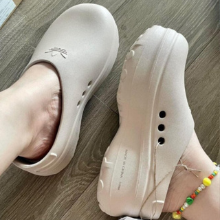 Sục Adidas_Nữ Cao Cấp, Dép Sục Adidas_Be Đế Cao 5cm Phong Cách Thờ...