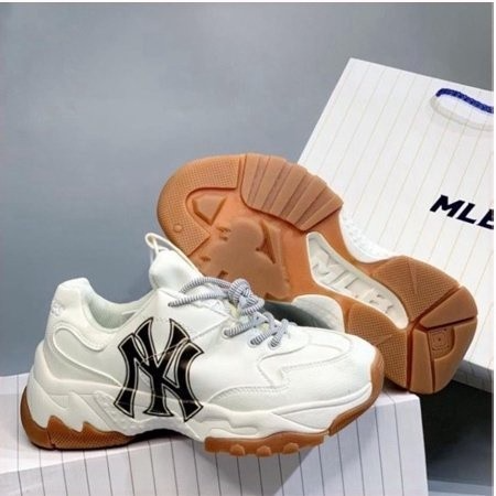 Giày Sneaker MLB NY đẹp đế nâu chuẩn bản Trung 11 full box, Giày t...