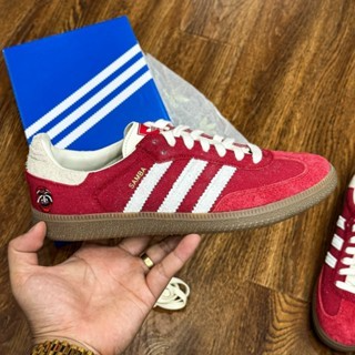 Giày thể thao samba vegan hồng đậm dây ren.HOT trend 2024...