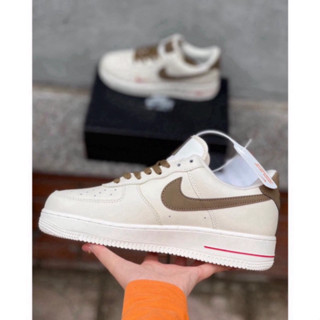 Giày AF1 vệt nâu, Nike_air force 1 nâu trắng, giày thể thao nam nữ...
